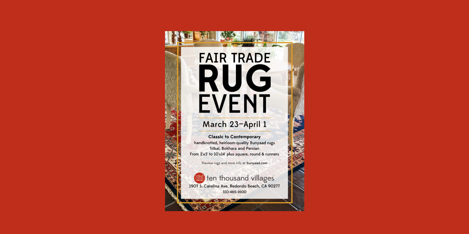 Annual Fair Trade Rug Event Ten Thousand Villages Riviera Village